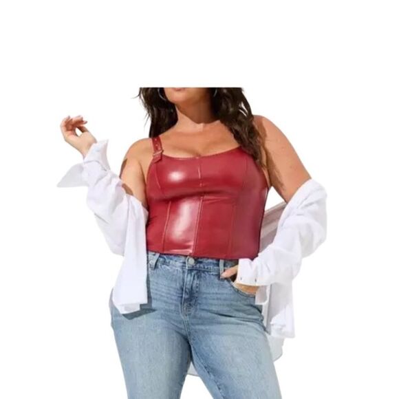 torrid Other - Torrid Pleather Bustier – Size 1 (14-16) – Red